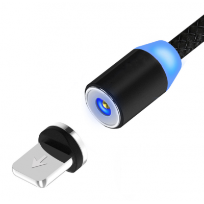 Magnetic cable data cable with lightning connector